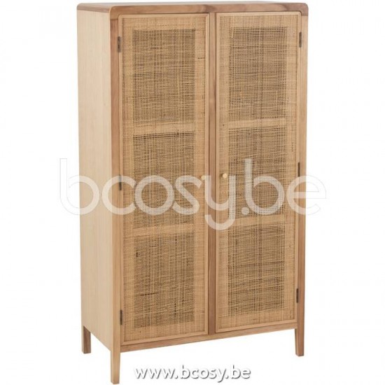 J Line Kast Deuren Hout Rattan Naturel L Xb Xh Cm Jline By Jolipa Kasten Armoires