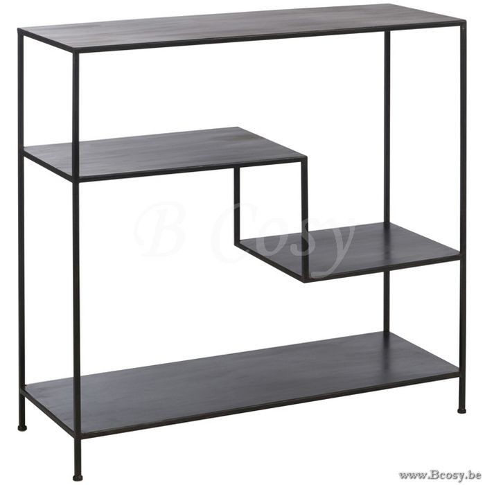 Wonderbaar J-Line loft stijl deco wandrek of wandtafel zwart metaal j line OP-17